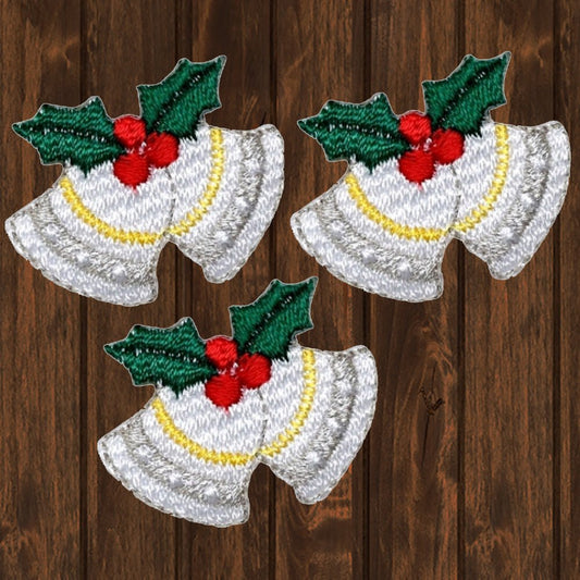 embroidered iron on sew on patch mini white bells