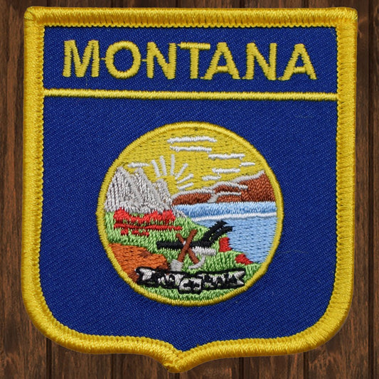 embroidered iron on sew on patch montana