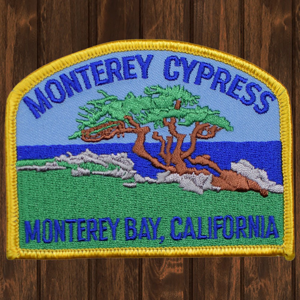 embroidered iron on sew on patch monterey ca cypress