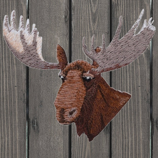 embroidered iron on sew on patch moose