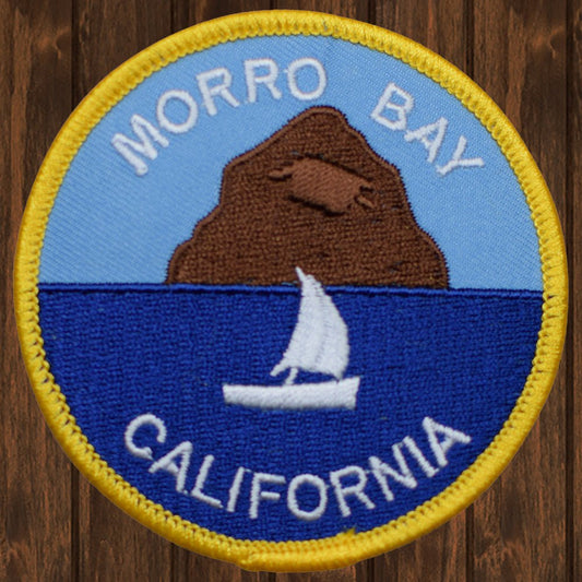 embroidered iron on sew on patch morrow bay california