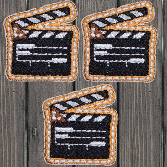 embroidered iron on sew on patch movie clapper