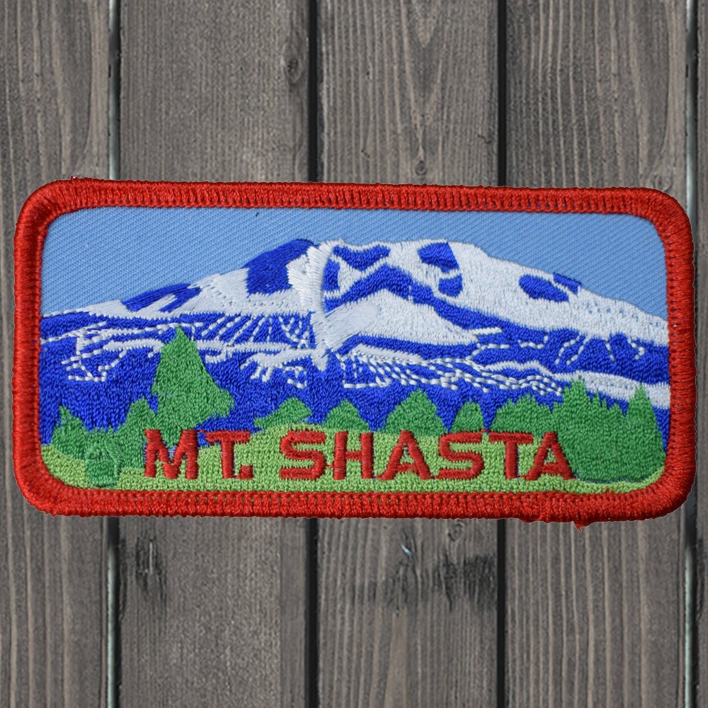embroidered iron on sew on patch mt shasta no elevation