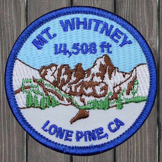 embroidered iron on sew on patch mt whitney lowe pine ca