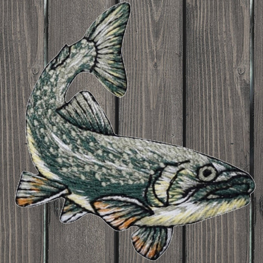embroidered iron on sew on patch natural freshwater fish