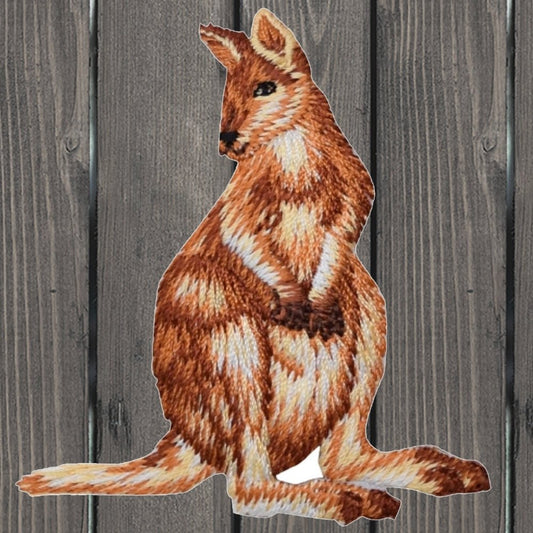 embroidered iron on sew on patch natural kangaroo