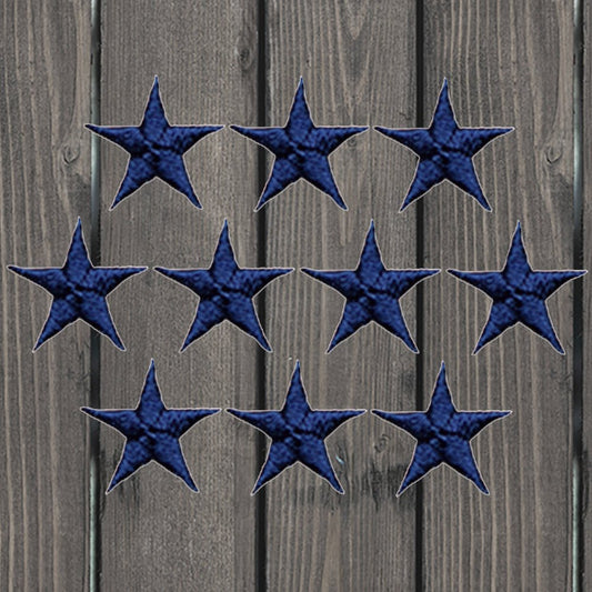 embroidered iron on sew on patch navy star 5/8" mini