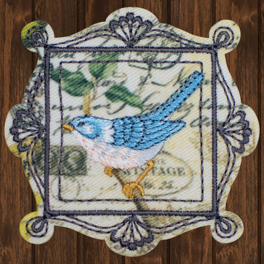 embroidered iron on sew on patch new blue bird
