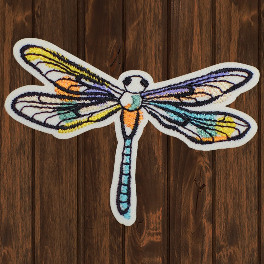 embroidered iron on sew on patch new colorful dragonfly