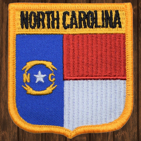 embroidered iron on sew on patch north carolina shield