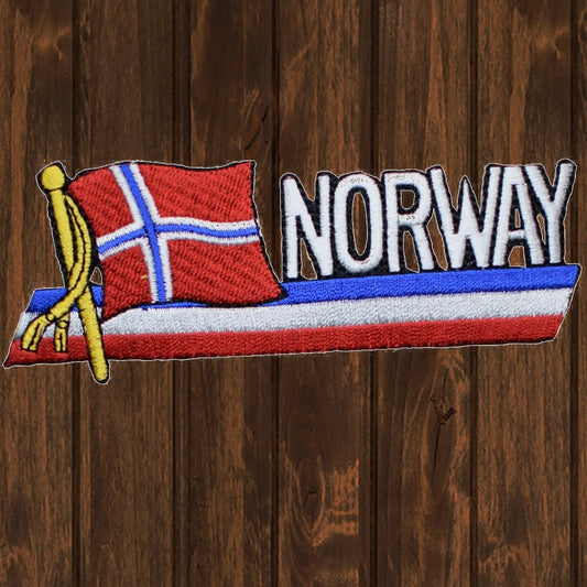 embroidered iron on sew on patch norway flag