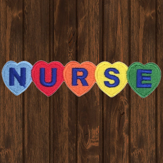 embroidered iron on sew on patch nurse with hearts