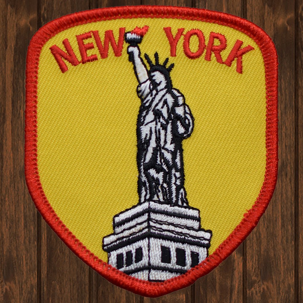 embroidered iron on sew on patch ny statue