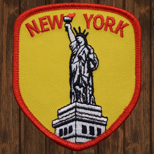 embroidered iron on sew on patch ny statue