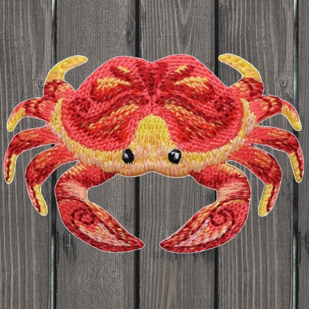 embroidered iron on sew on patch ocean crab