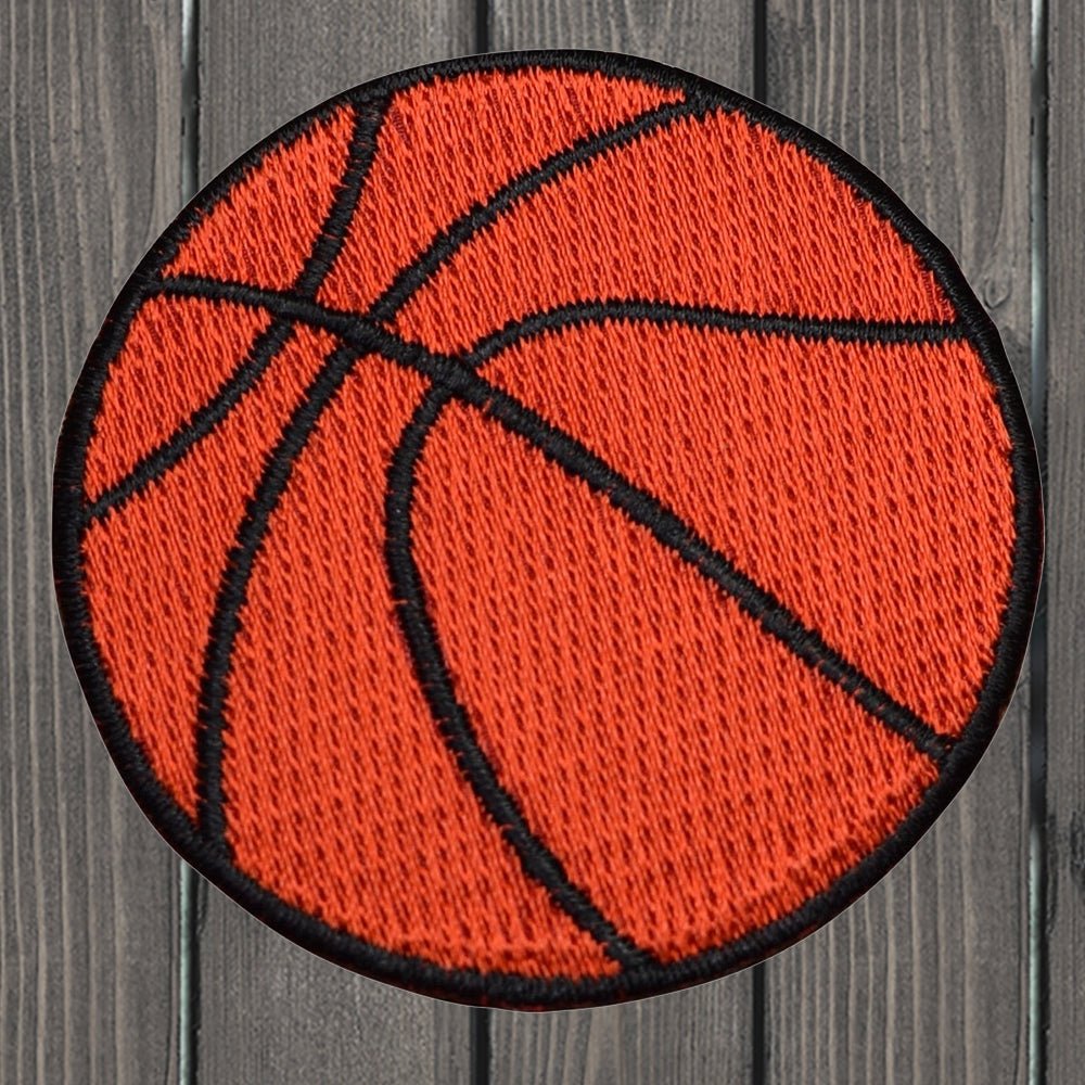 embroidered iron on sew on patch orange basketball