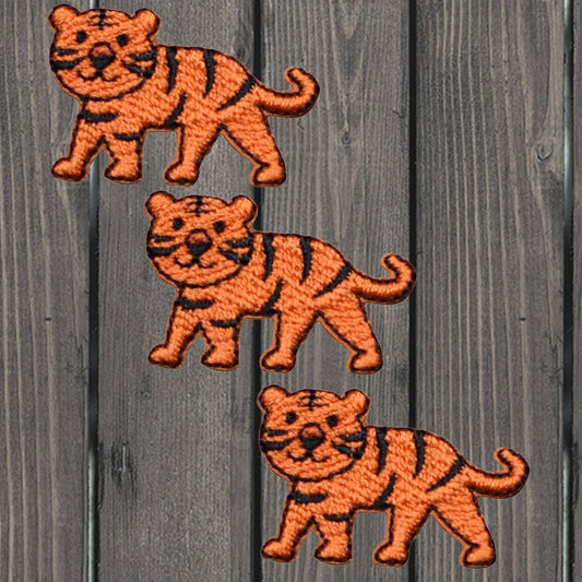 embroidered iron on sew on patch orange tiger