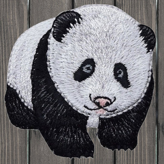 embroidered iron on sew on patch panda bear