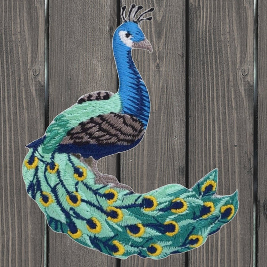 embroidered iron on sew on patch peacock