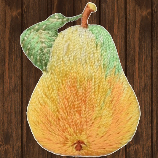 embroidered iron on sew on patch pear single
