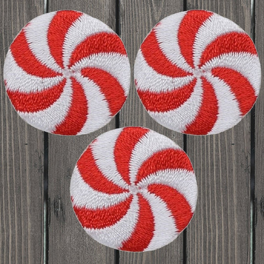 embroidered iron on sew on patch peppermint candy