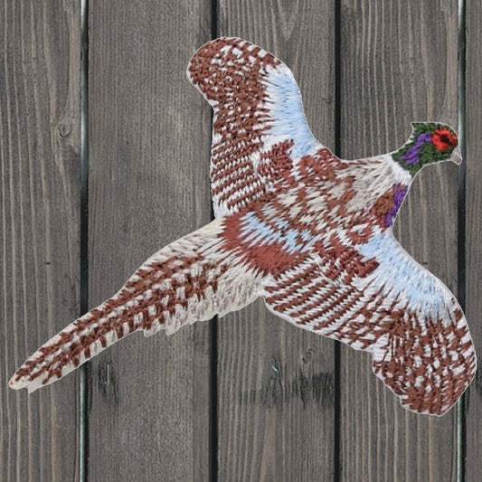 embroidered iron on sew on patch pheasant flying bird