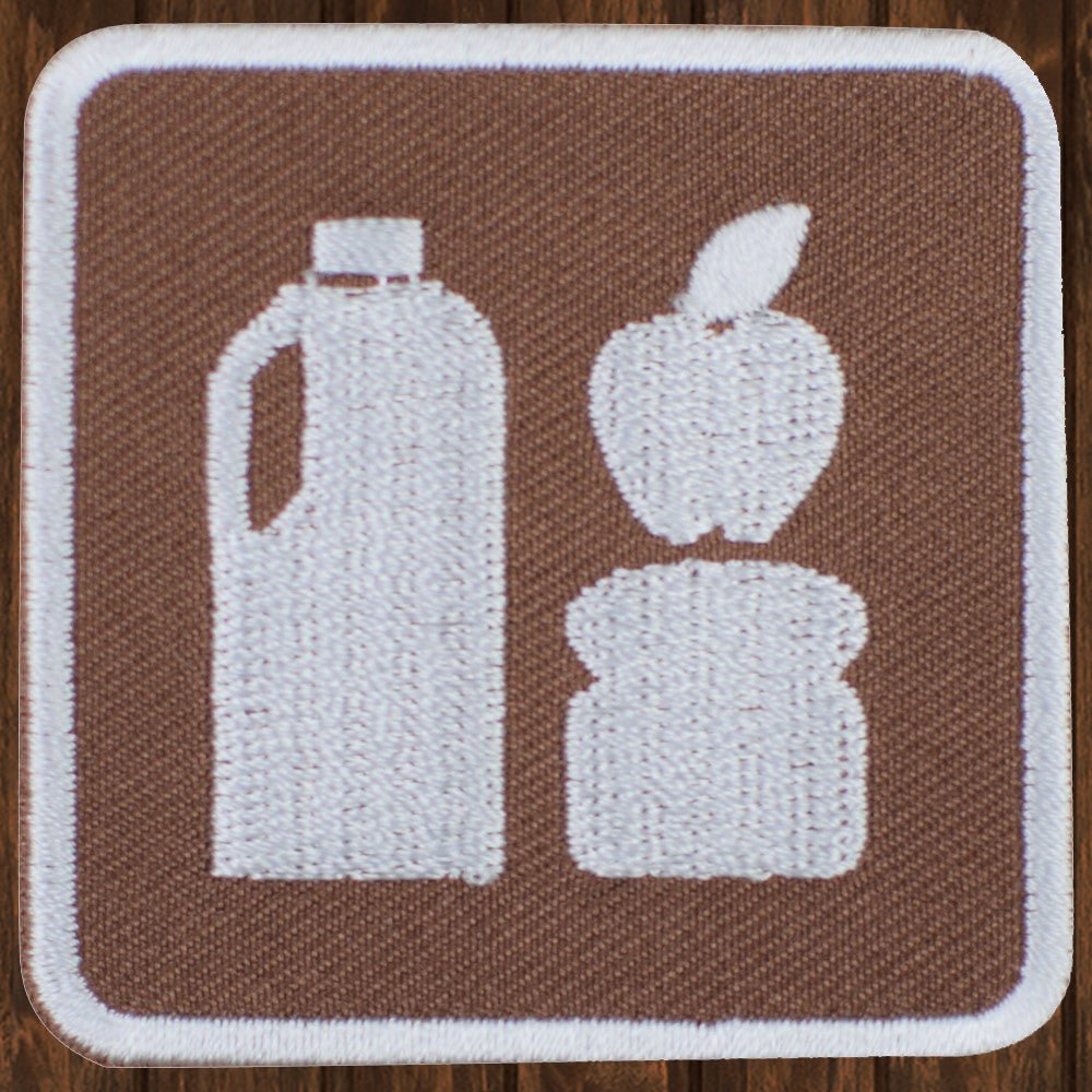 embroidered iron on sew on patch picnic sign