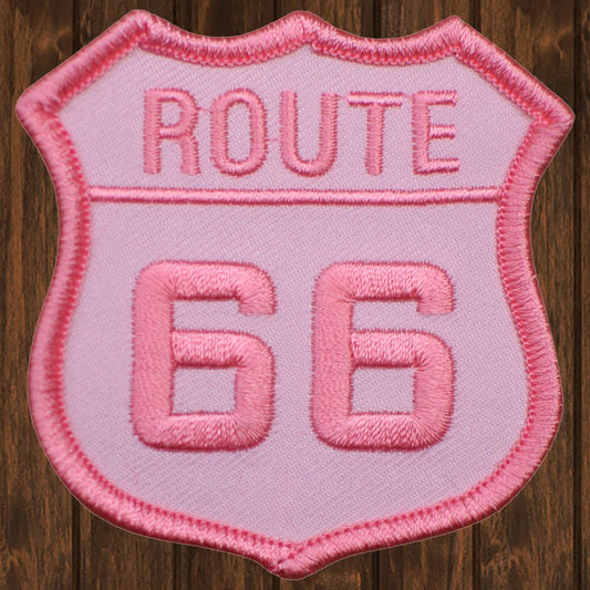 embroidered iron on sew on patch pink 66