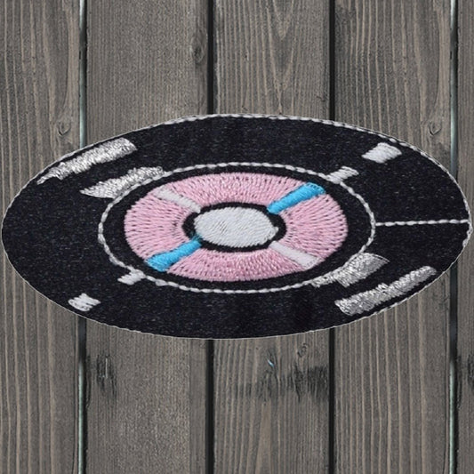 embroidered iron on sew on patch pink vinyl record