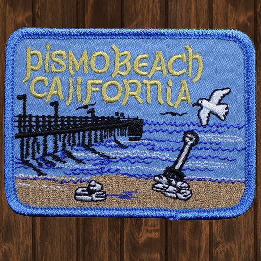 embroidered iron on sew on patch pismo pier