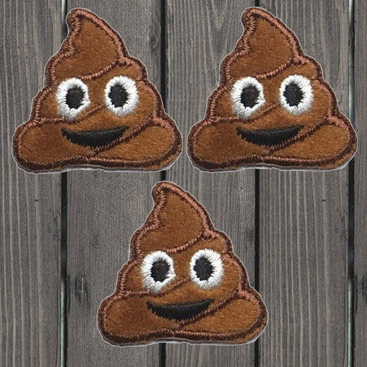 embroidered iron on sew on patch poo emoji emoticon