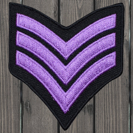 embroidered iron on sew on patch purple chevron