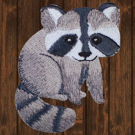 embroidered iron on sew on patch raccoon