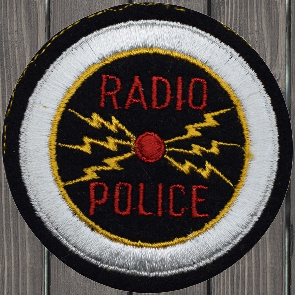 embroidered iron on sew on patch radio police