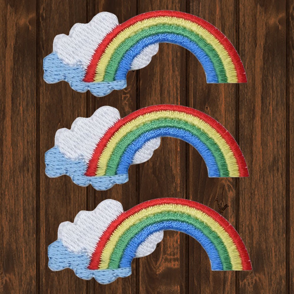 embroidered iron on sew on patch rainbow cloud 2