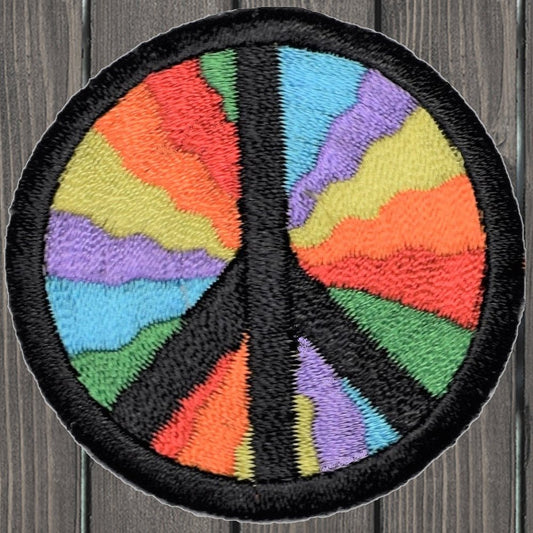 embroidered iron on sew on patch rainbow peace