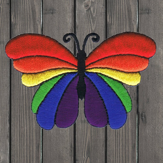 embroidered iron on sew on patch rainbox butterfly