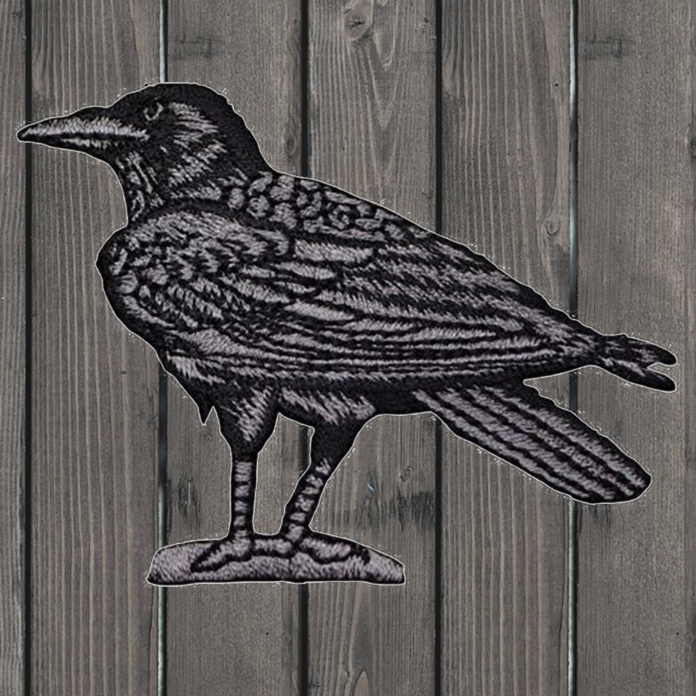 Raven Applique Patch - Bird Facing Left 3