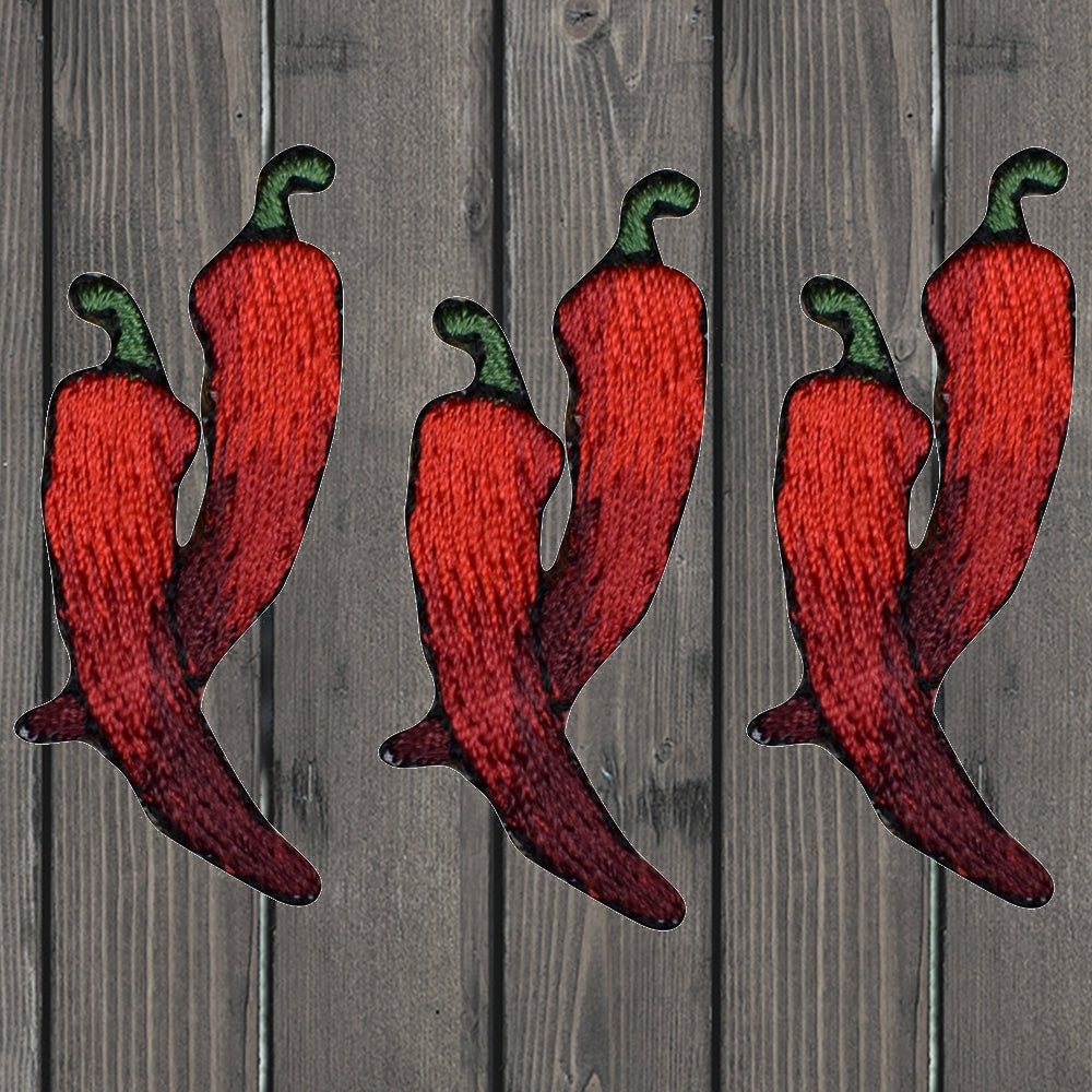 embroidered iron on sew on patch red chili pepper spicy