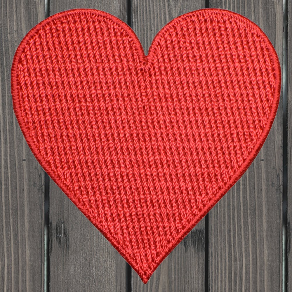 embroidered iron on sew on patch red heart