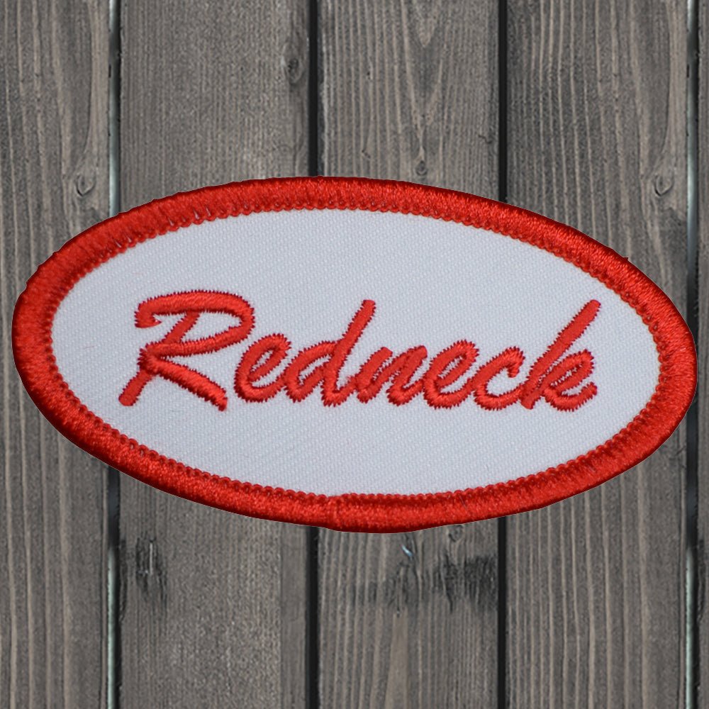 embroidered iron on sew on patch red neck