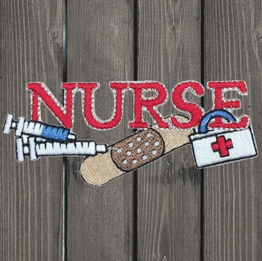 embroidered iron on sew on patch red nurse bandaid