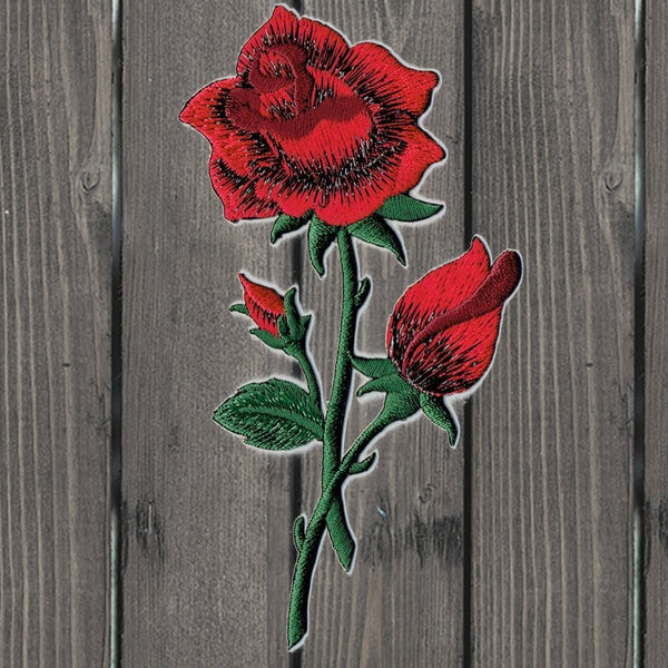 Red Roses Embroidered Patch — Iron On | Paddy's Patches
