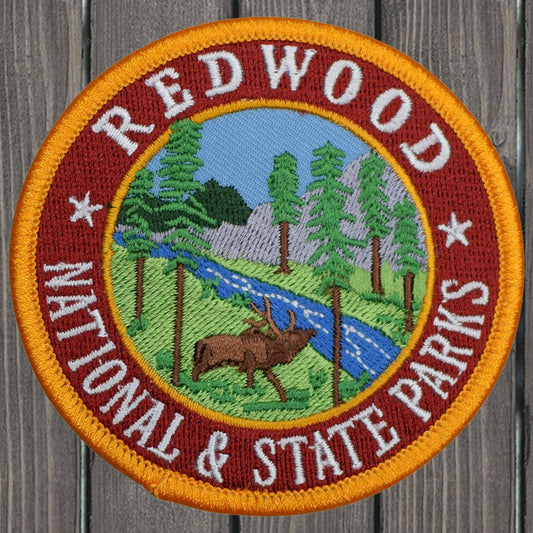 embroidered iron on sew on patch redwood parks