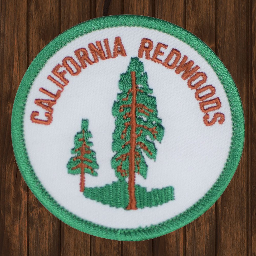 embroidered iron on sew on patch redwood