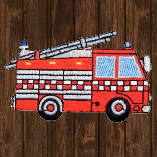 embroidered iron on sew on patch rescue fire engine