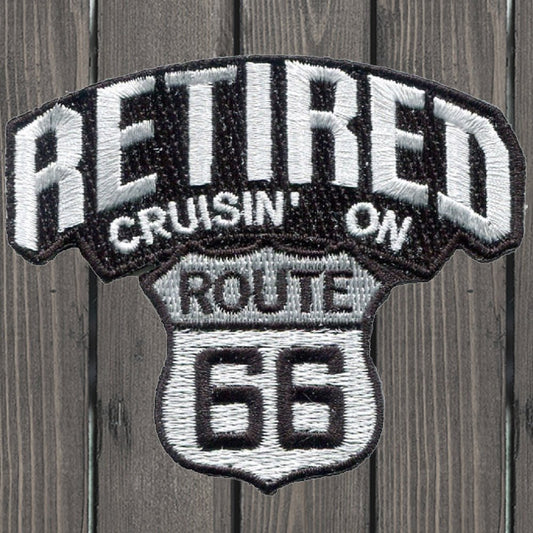embroidered iron on sew on patch retired cruisin route 66