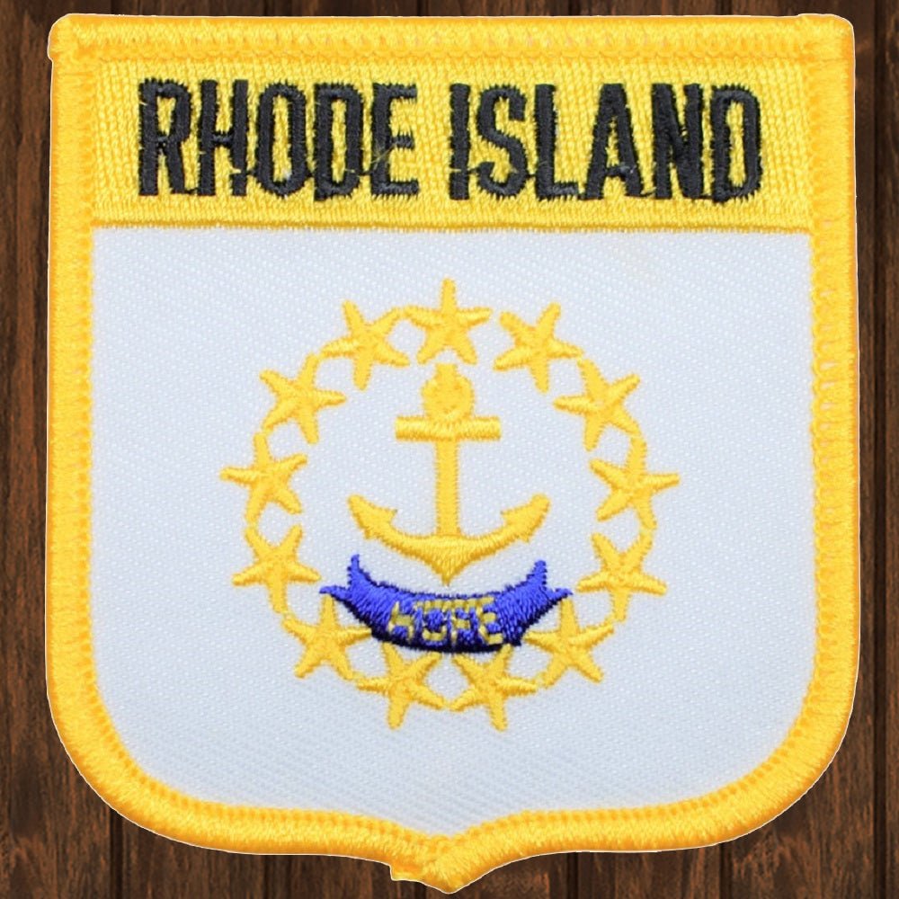 embroidered iron on sew on patch rhode island