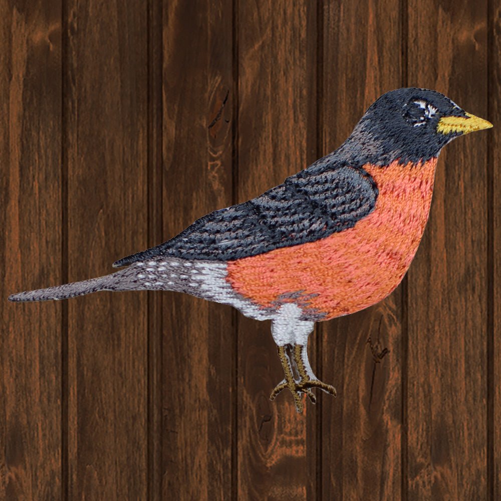 embroidered iron on sew on patch robin right