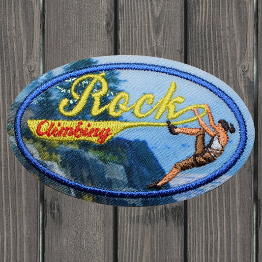 embroidered iron on sew on patch rock climbing